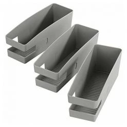 Wenko 420613900 Support Pour Chaussures Ballerines, Polypropylène, Gris, Lot De 3 ,26,5 x 9 x 9,5 cm