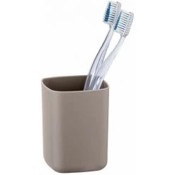 WENKO 23969100 Gobelet à Dents Barcelona, Incassable, TPE, 7 X 10 X 7 Cm, Beige