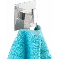 Wenko 23845100 Turbo-Loc® Cochet Mural Uno Quadro, Acier Inoxydable, 6, 5 X 3, 5 Cm, Chromé