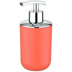 WENKO 23586100 Distributeur De Savon Brasil, Incassable, TPE, 7,3 X 16,5 X 9 Cm, Rouge Corail
