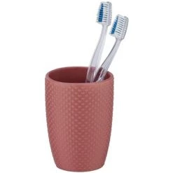 WENKO 23640100 Gobelet à Dents Punto, Céramique, Ø 8 X 11 Cm, Cendre Rose