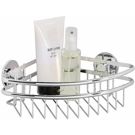 WENKO 22756100 Etagère D'angle Cali Express Loc, Acier Inoxydable, 26 X 7,5 X 19,5 Cm 6 WENKO 22756100 Etagère D'angle Cali Express Loc, Acier Inoxydable, 26 X 7,5 X 19,5 Cm – Image 4