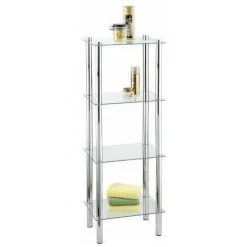 Wenko 15853100 Étagère D'Angle Quadrangle 4 Étages Yago