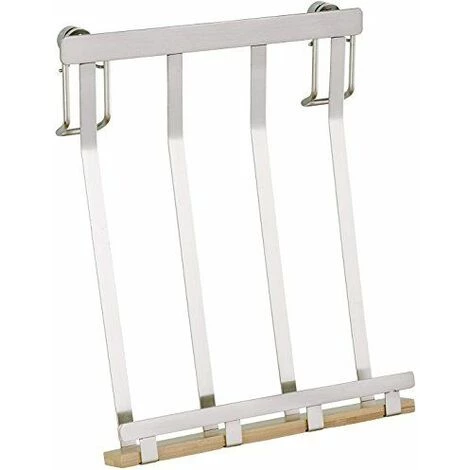 WENKO Support Tablette Premium, Acier Plat Brossé/Bambou, 19 X 23 X 7,5 Cm 3 WENKO Support Tablette Premium, Acier Plat Brossé/Bambou, 19 X 23 X 7,5 Cm