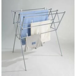 Wenko 3774017500 Séchoir à Linge Extensible, Acier Inoxydable, Brillant, 54-92 X 96,5 X 65,5 Cm