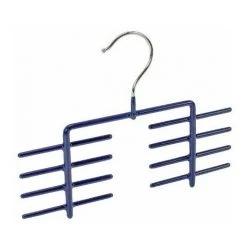 WENKO Porte-cravates James Pour 16 Cravates, Avec Revêtement Antidérapant, 25 Cm, Bleu Foncé