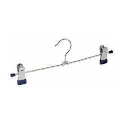 Wenko 10501211100 Cintres à Pinces Snap 30 Set De 2 Cintres Pour Vêtements, Crochets Rotatifs, Clips Coulissants, Métal, Plastique, 30 Cm, Bleu Foncé