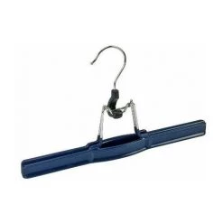 WENKO Cintre à Pince Pantalons Sprint 26 Cintre Pour Vêtements, Crochet Rotatif, Avec Revêtement Antidérapant, Métal, Plastique, 26 Cm, Bleu Foncé