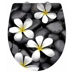 21749100 Wenko Abattant WC Ultra Brillant-motif ``bloom``-acrylique-fermeture Automatique-fixation Fix-clip En Plastique Multicolore