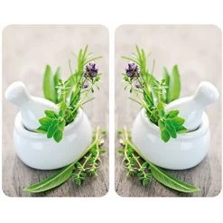 WENKO 2 Couvre-plaques Universel Herbes - 30 X 52 Cm - 30 X 52 X 4,5 - Vert