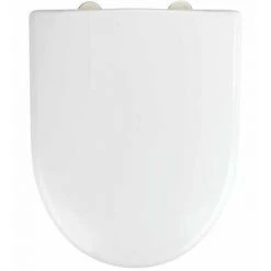WENKO Abattant WC Avec Frein De Chute Exclusif Nr. 2, Abattant WC Adapté à La Céramique Keramag Renova, Laufen Moderna, Fixation Inox, Duroplastique, 36,5x45 Cm, Blanc