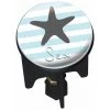 WENKO Bouchon D'évier Pluggy®, Bonde De Lavabo, Starfish, Laiton, Ø 3,9 X 6,5 Cm, Bleu - Blanc -WENKO Soldes 31650598 1
