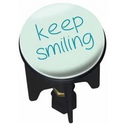 WENKO Bouchon D'évier Pluggy®, Bonde De Lavabo, Keep Smiling, Dolphin, Ø 3,9 X 6,5 Cm, Bleu