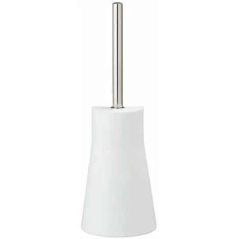WENKO Porte Brosse WC Arese, Brosse WC Silicone Noire, Manche Acier Inox - Plastique, Ø 12,3x38 Cm, Blanc 6 WENKO Porte Brosse WC Arese, Brosse WC Silicone Noire, Manche Acier Inox - Plastique, Ø 12,3x38 Cm, Blanc – Image 4