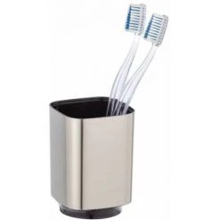 WENKO Support Brosse à Dents Auron, Gobelet Salle De Bain, Porte Brosse à Dent, Plastique, 7x10x7 Cm, Chromé 10 WENKO Support Brosse à Dents Auron, Gobelet Salle De Bain, Porte Brosse à Dent, Plastique, 7x10x7 Cm, Chromé -WENKO Soldes 31650616 4