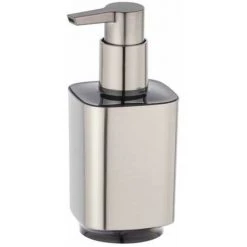 WENKO Distributeur Savon Liquide Auron, Capacité 300 Ml, Plastique, 7x16,5x8 Cm, Chromé