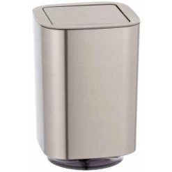 WENKO Petite Poubelle Salle De Bain Aurion, Poubelle à Couvercle Basculant, Capacité 5.5L, Plastique, 17,2x25,5x17,2 Cm, Chromé Surface Brillante 6 WENKO Petite Poubelle Salle De Bain Aurion, Poubelle à Couvercle Basculant, Capacité 5.5L, Plastique, 17,2x25,5x17,2 Cm, Chromé Surface Brillante -WENKO Soldes 31650624 2