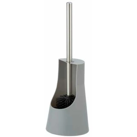 WENKO Porte Brosse WC Arese, Brosse WC Silicone Noire, Manche En Acier Inox - Plastique, Ø 12,3 X 38 Cm, Gris 4 WENKO Porte Brosse WC Arese, Brosse WC Silicone Noire, Manche En Acier Inox - Plastique, Ø 12,3 X 38 Cm, Gris – Image 2