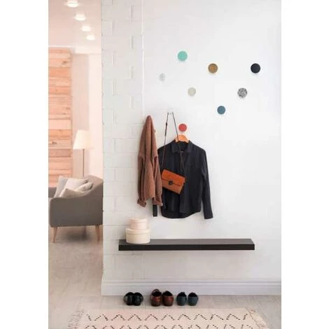 WENKO Patère Murale Melle Effet Chêne, Crochet Porte Manteau Pour L'entrée Ou Le Dressing - Crochet Porte Serviette Pour La Salle De Bain, Vis Et Des Chevilles Fournies, Polyrésine, ø8cm, Marron 5 WENKO Patère Murale Melle Effet Chêne, Crochet Porte Manteau Pour L'entrée Ou Le Dressing - Crochet Porte Serviette Pour La Salle De Bain, Vis Et Des Chevilles Fournies, Polyrésine, ø8cm, Marron – Image 3