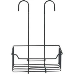 WENKO Etagère De Douche Milo, Panier Douche à Suspendre, Suspension Sans Perçage, Acier Inoxydable, P14xL25xH36, Noir