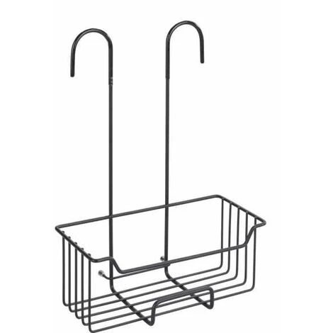 WENKO Etagère De Douche Milo, Panier Douche à Suspendre, Suspension Sans Perçage, Acier Inoxydable, P14xL25xH36, Noir 4 WENKO Etagère De Douche Milo, Panier Douche à Suspendre, Suspension Sans Perçage, Acier Inoxydable, P14xL25xH36, Noir – Image 2