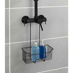 WENKO Etagère De Douche Milo, Panier Douche à Suspendre, Suspension Sans Perçage, Acier Inoxydable, P14xL25xH36, Noir 11 WENKO Etagère De Douche Milo, Panier Douche à Suspendre, Suspension Sans Perçage, Acier Inoxydable, P14xL25xH36, Noir -WENKO Soldes 31650702 5