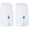 WENKO Distributeur De Savon Automatique Mural, Sans Contact, Treviso, Capacité 650ml, Lot De 2, Plastique, 11x22,5x10,5 Cm, Blanc