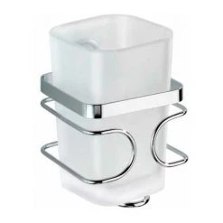 WENKO Porte Brosse à Dent Mural Premium, Gobelet Salle De Bain Mural, Lot De 2, Acier Inox - Plastique, 7,5x11,5x8,5 Cm, Blanc - Brillant -WENKO Soldes 31650720 2