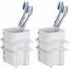 WENKO Porte Brosse à Dents Mural Classic Plus, Gobelet Brosse à Dents Fixation Murale, Lot De 2, Acier - Plastique, 8x11x10 Cm, Blanc 2 WENKO Porte Brosse à Dents Mural Classic Plus, Gobelet Brosse à Dents Fixation Murale, Lot De 2, Acier - Plastique, 8x11x10 Cm, Blanc -WENKO Soldes 31650724 1