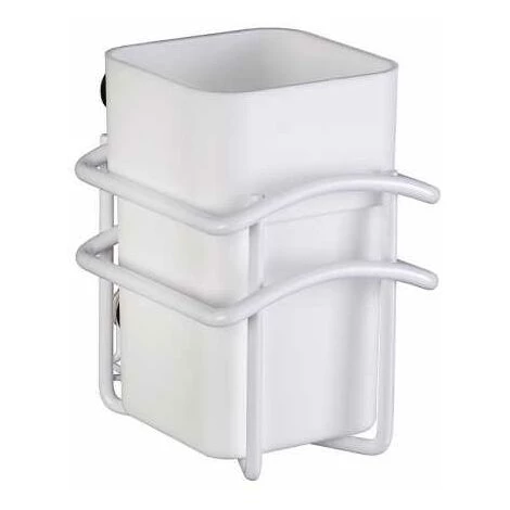 WENKO Porte Brosse à Dents Mural Classic Plus, Gobelet Brosse à Dents Fixation Murale, Lot De 2, Acier - Plastique, 8x11x10 Cm, Blanc 4 WENKO Porte Brosse à Dents Mural Classic Plus, Gobelet Brosse à Dents Fixation Murale, Lot De 2, Acier - Plastique, 8x11x10 Cm, Blanc – Image 2