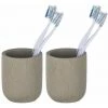 WENKO Gobelet Salle De Bain Joy, Porte Brosse à Dent, Lot De 2, Ciment, Ø 8x9,5 Cm, Taupe 1 WENKO Gobelet Salle De Bain Joy, Porte Brosse à Dent, Lot De 2, Ciment, Ø 8x9,5 Cm, Taupe -WENKO Soldes 31650727 1