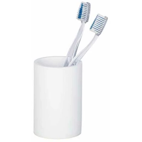 WENKO Porte Brosse à Dent Ida, Gobelet Salle De Bain, Lot De 2, Polyrésine, Ø 7x10,5 Cm, Blanc 5 WENKO Porte Brosse à Dent Ida, Gobelet Salle De Bain, Lot De 2, Polyrésine, Ø 7x10,5 Cm, Blanc – Image 3