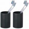 WENKO Porte Brosse à Dent Ida, Gobelet Salle De Bain, Lot De 2, Polyrésine, Ø 7x10,5 Cm, Anthracite 1 WENKO Porte Brosse à Dent Ida, Gobelet Salle De Bain, Lot De 2, Polyrésine, Ø 7x10,5 Cm, Anthracite -WENKO Soldes 31650732 1