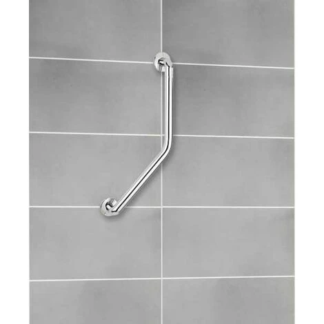 WENKO Barre D'appui Angle Pour La Douche Et Les WC, Secura, Poignée De Sécurité Salle De Bain, Lot De 2, Acier, 37x37 Cm, Chromé 5 WENKO Barre D'appui Angle Pour La Douche Et Les WC, Secura, Poignée De Sécurité Salle De Bain, Lot De 2, Acier, 37x37 Cm, Chromé – Image 3