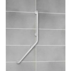 WENKO Barre D'appui Angle Pour La Douche Et Les WC, Secura, Poignée De Sécurité Salle De Bain, Lot De 2, Aluminium - Plastique, 67x67 Cm, Blanc -WENKO Soldes 31650741 3