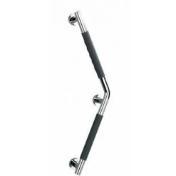 WENKO Barre D'appui Douche Secura, Poignée De Sécurité Salle De Bain Angle Antidérapant, Lot De 2, Acier Inox - Silicone, 37x37cm, Anthracite - Brillant -WENKO Soldes 31650743 2