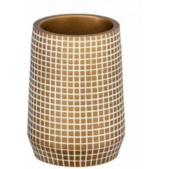 WENKO Porte Brosse à Dent Ohrid, Gobelet Salle De Bain , Lot De 2, Polyrésine, Ø 7x10 Cm, Doré -WENKO Soldes 31650755 2