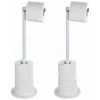 WENKO Support Papier Toilette 2en1, Porte Papier Toilette Et Dérouleur Papier Toilette Sur Pied, Stockage Pour 4 Rouleaux De Papier Toilette, Lot De 2, Acier, 21x55x17 Cm, Blanc 2 WENKO Support Papier Toilette 2en1, Porte Papier Toilette Et Dérouleur Papier Toilette Sur Pied, Stockage Pour 4 Rouleaux De Papier Toilette, Lot De 2, Acier, 21x55x17 Cm, Blanc -WENKO Soldes 31650766 1