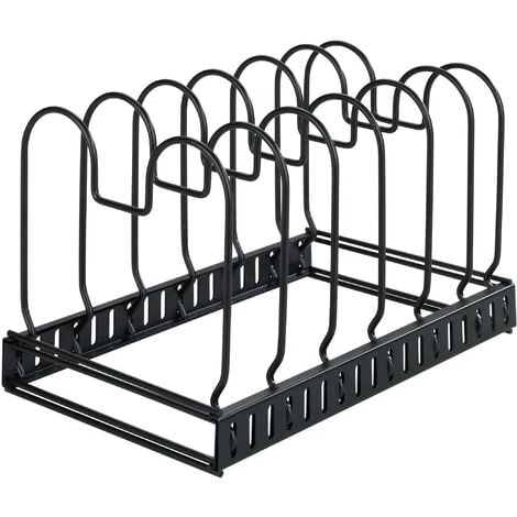 WENKO Rangement Poêle Et Support Couvercles Casseroles, Rangement Téléscopique Pour Placard Avec 6 Compartiments Pour Les Poeles, Couvercles, Planche à Découper, Métal, 30-57x18x18 Cm, Noir 3 WENKO Rangement Poêle Et Support Couvercles Casseroles, Rangement Téléscopique Pour Placard Avec 6 Compartiments Pour Les Poeles, Couvercles, Planche à Découper, Métal, 30-57x18x18 Cm, Noir