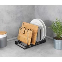 WENKO Rangement Poêle Et Support Couvercles Casseroles, Rangement Téléscopique Pour Placard Avec 6 Compartiments Pour Les Poeles, Couvercles, Planche à Découper, Métal, 30-57x18x18 Cm, Noir 11 WENKO Rangement Poêle Et Support Couvercles Casseroles, Rangement Téléscopique Pour Placard Avec 6 Compartiments Pour Les Poeles, Couvercles, Planche à Découper, Métal, 30-57x18x18 Cm, Noir -WENKO Soldes 31841904 5