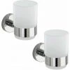 WENKO Porte Brosse à Dent Mural Uno Bosio, Gobelet Salle De Bain Mural, Lot De 2, Acier Inox - Verre Satiné, 7x9,5x10,5 Cm, Brillant 1 WENKO Porte Brosse à Dent Mural Uno Bosio, Gobelet Salle De Bain Mural, Lot De 2, Acier Inox - Verre Satiné, 7x9,5x10,5 Cm, Brillant -WENKO Soldes 31841909 1