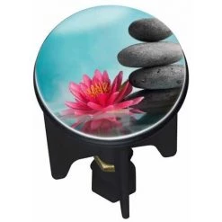 WENKO Bouchon D'évier Pluggy®, Bonde De Lavabo, Lotus, Laiton, Ø 3,9 X 6,5 Cm, Multicolore