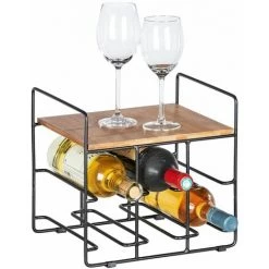 WENKO Etagère Casier à Bouteille De Vin Indus Loft - L. 30 X H. 27 Cm - 30 X 24 X 27 - Noir