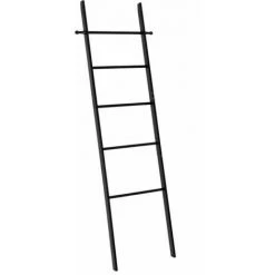 WENKO Echelle Porte Serviette Sur Pied, Porte Serviette Bambou, Noir, Loft, H170 Cm -WENKO Soldes 32511968 2