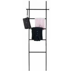 WENKO Echelle Porte Serviette Sur Pied, Porte Serviette Bambou, Noir, Loft, H170 Cm -WENKO Soldes 32511968 5