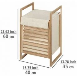 WENKO Coffre Linge Bois Acina, Panier à Linge Bois Avec Sac à Linge Sale Amovible, Capacité 40L, Bois Certifié FSC®, 40x60x35 Cm, Marron 10 WENKO Coffre Linge Bois Acina, Panier à Linge Bois Avec Sac à Linge Sale Amovible, Capacité 40L, Bois Certifié FSC®, 40x60x35 Cm, Marron -WENKO Soldes 32511970 4