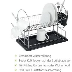 WENKO Egouttoir Vaisselle, Egouttoir Inox Et Plastique Noir, 52x26x34 Cm, Lot De 2 éponges Offertes 9 WENKO Egouttoir Vaisselle, Egouttoir Inox Et Plastique Noir, 52x26x34 Cm, Lot De 2 éponges Offertes -WENKO Soldes 32712519 3