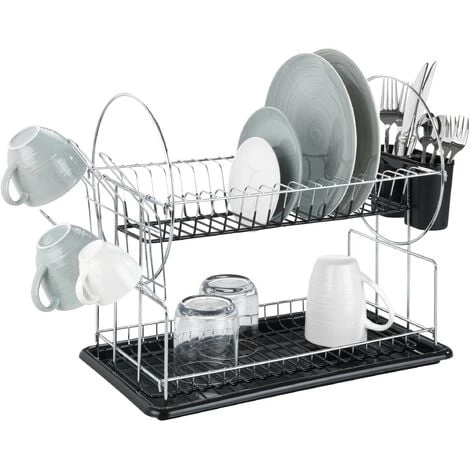 WENKO Egouttoir Vaisselle, Egouttoir Inox Et Plastique Noir, 52x26x34 Cm, Lot De 2 éponges Offertes 7 WENKO Egouttoir Vaisselle, Egouttoir Inox Et Plastique Noir, 52x26x34 Cm, Lot De 2 éponges Offertes – Image 5