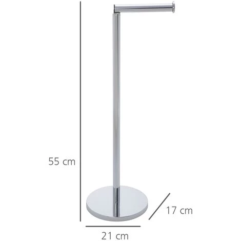 WENKO Porte Papier Toilette Sur Pied, Distributeur Papier Toilette, Inox, H55 Cm, Lot De 2 éponges Offertes 5 WENKO Porte Papier Toilette Sur Pied, Distributeur Papier Toilette, Inox, H55 Cm, Lot De 2 éponges Offertes – Image 3