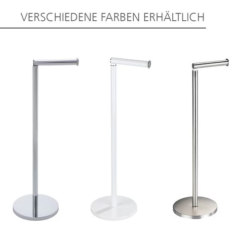 WENKO Porte Papier Toilette Sur Pied, Distributeur Papier Toilette, Inox, H55 Cm, Lot De 2 éponges Offertes 6 WENKO Porte Papier Toilette Sur Pied, Distributeur Papier Toilette, Inox, H55 Cm, Lot De 2 éponges Offertes – Image 4